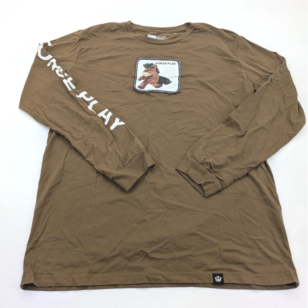Goorin Bros Long Sleeve T-Shirt Sz 2XL‎ Brown Horse Play 